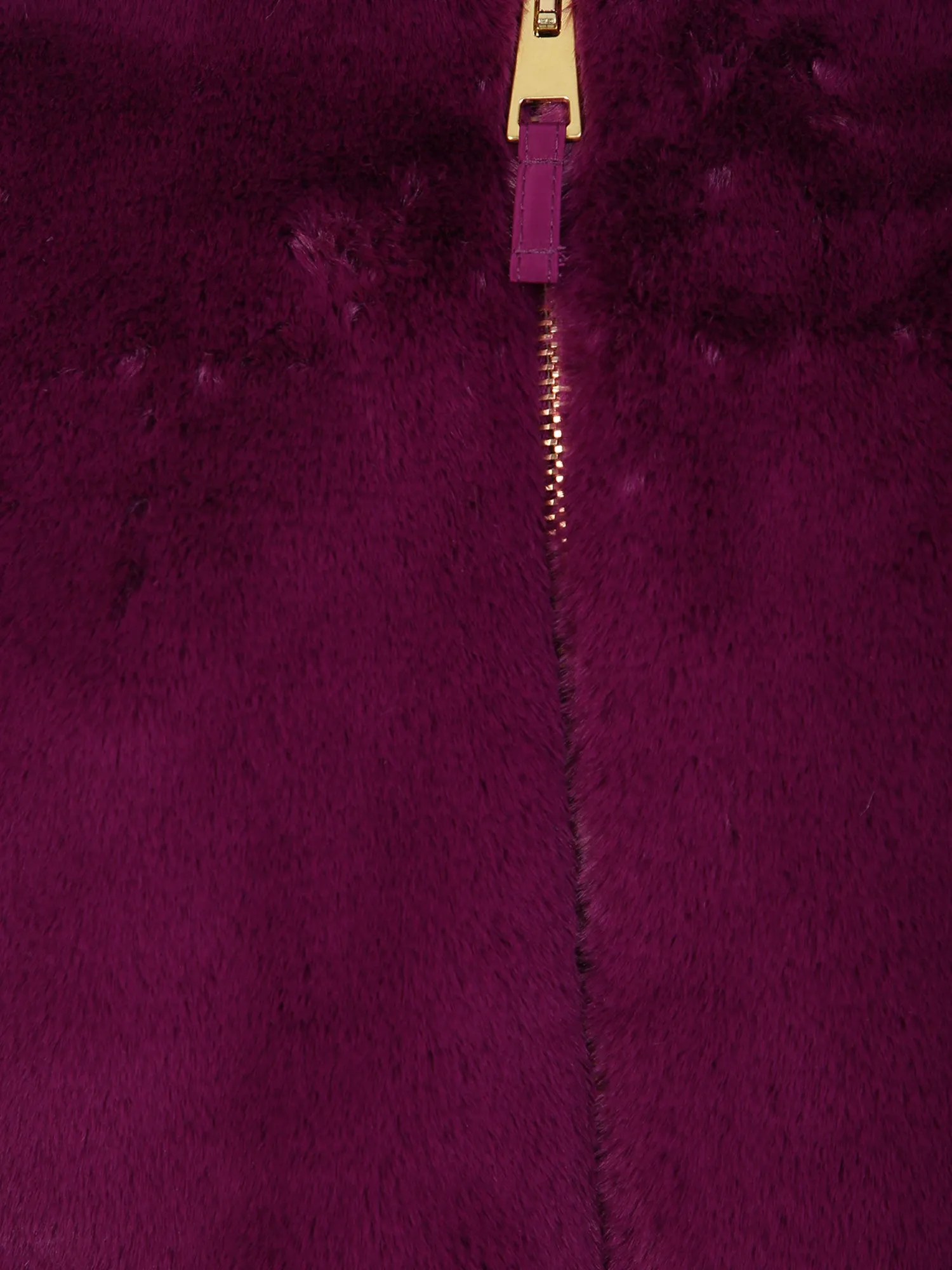 Cruelty-free fur bomber jacket bordeaux