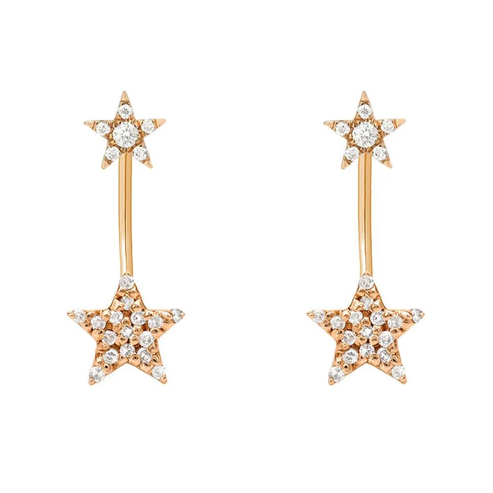 Double Star Jacket Earrings