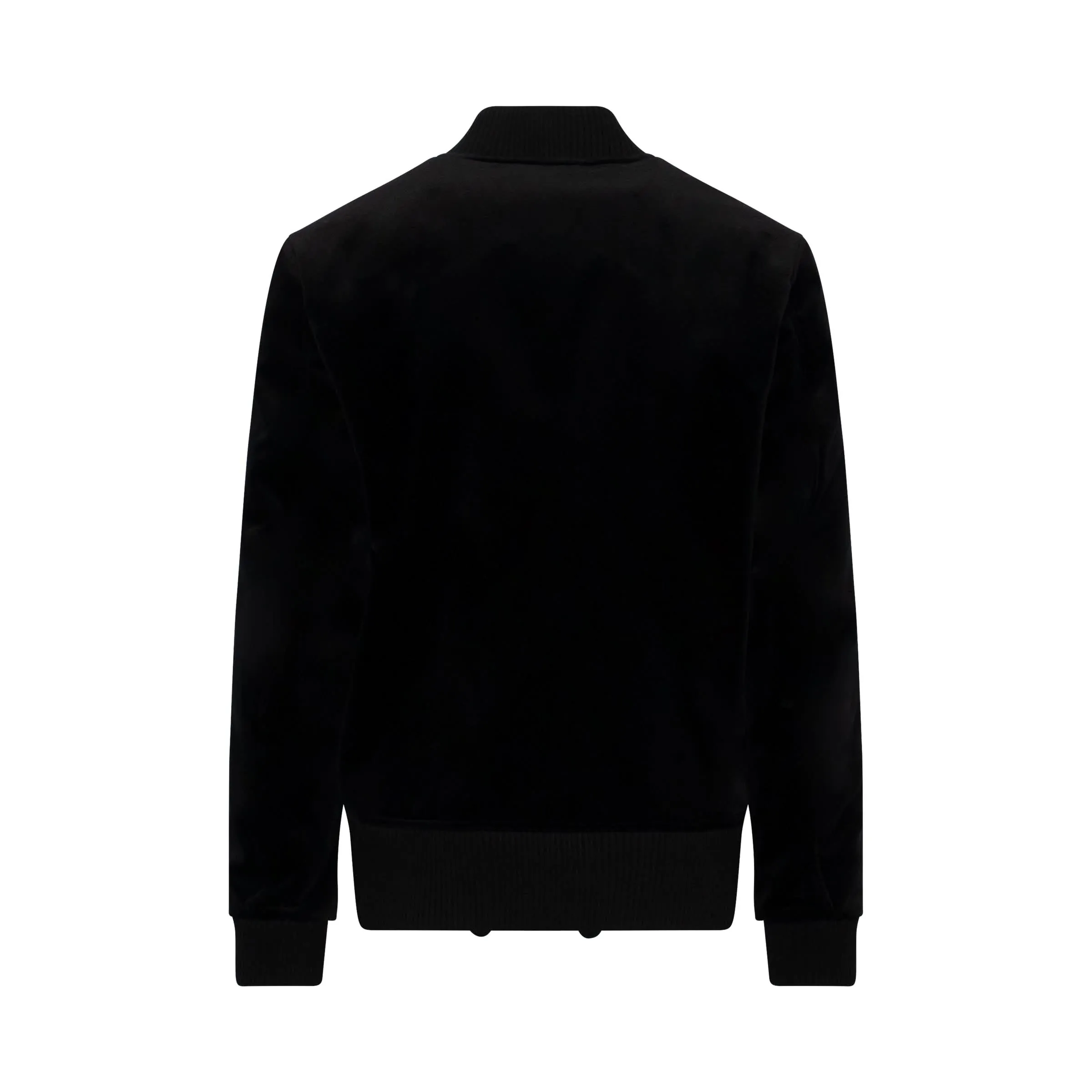 Embellished Velvet Bomber Jacket in Black