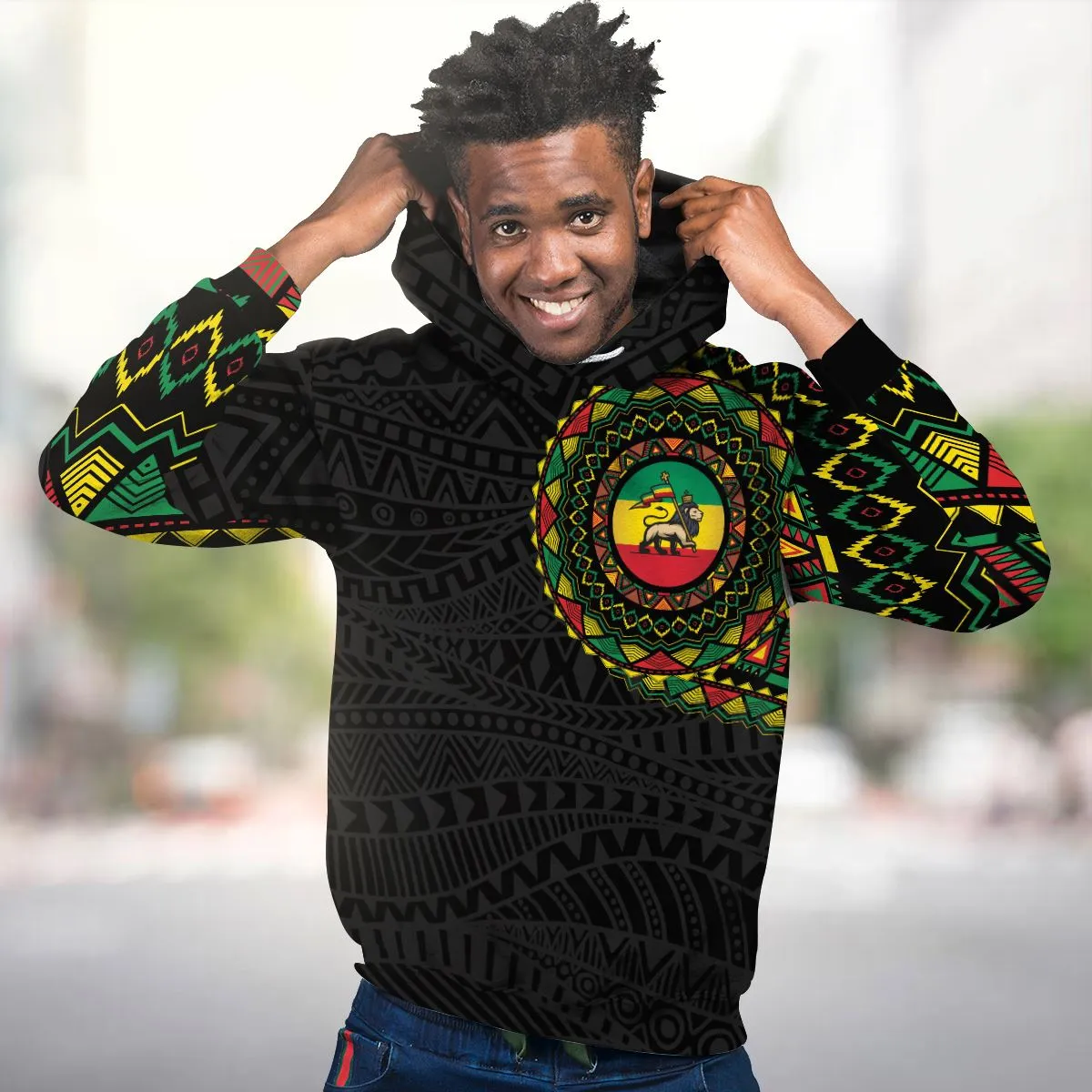 Ethiopia Flag Premium Hoodie