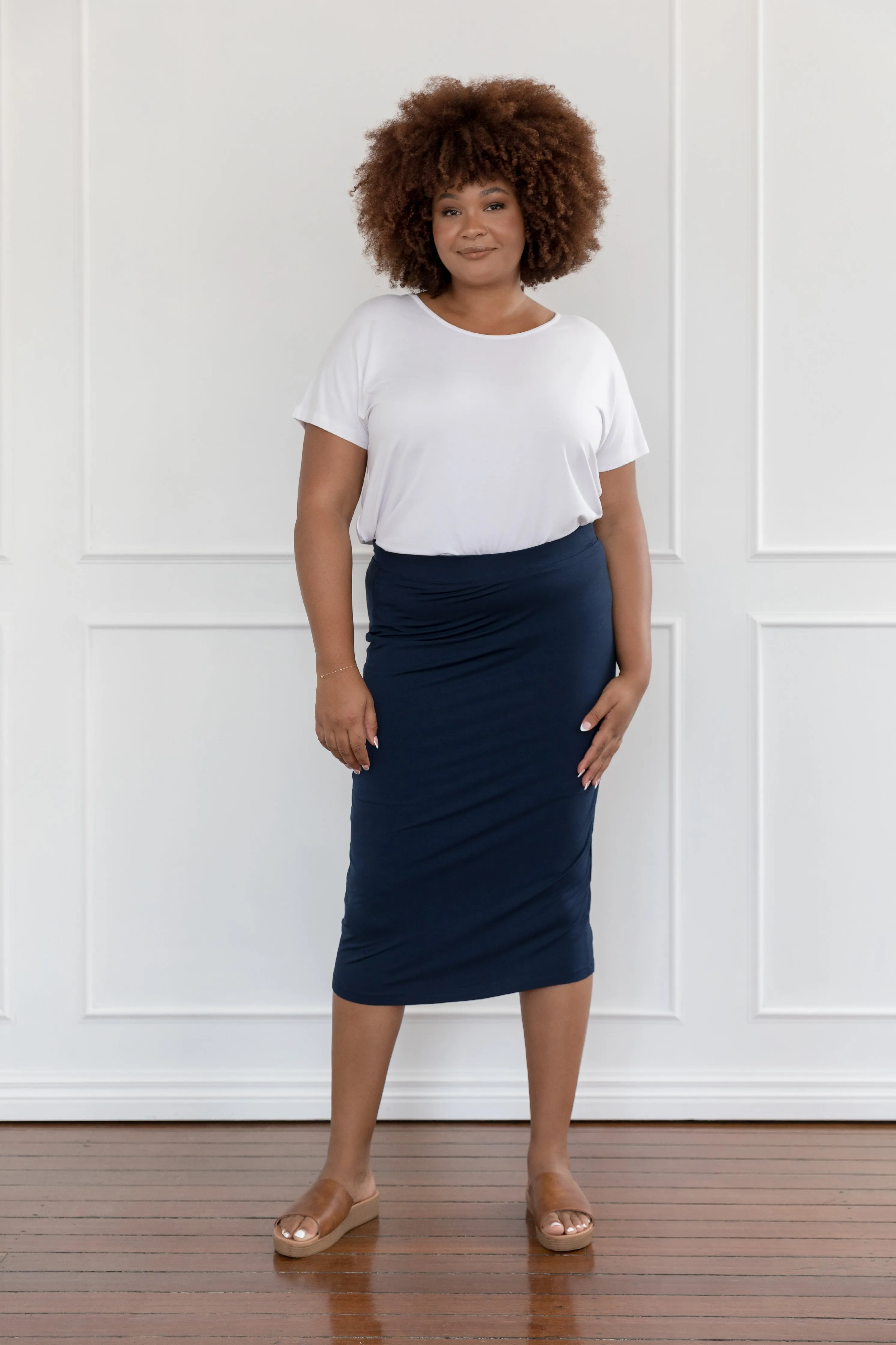 Everyday Midi Skirt | Navy