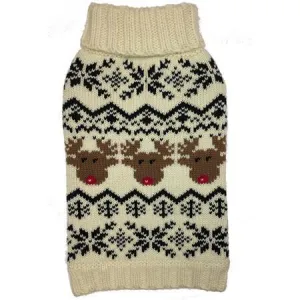 Fabdog | Traditional Christmas Fairisle Dog Jumper - Reindeer