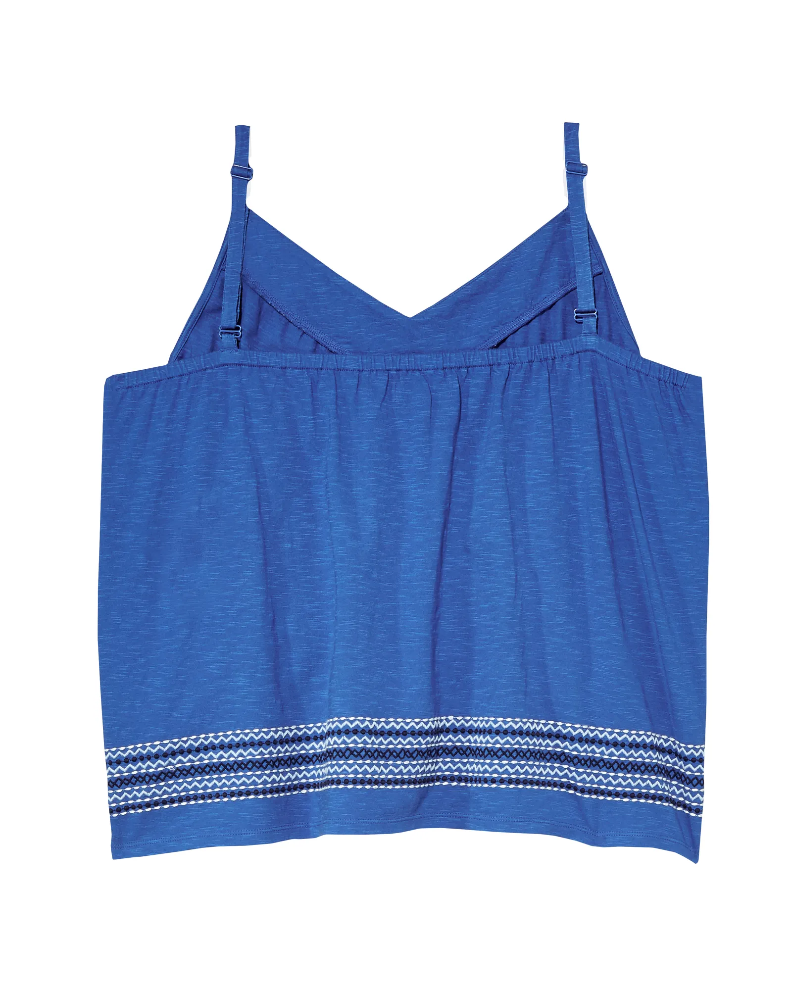 Faith Spaghetti Strap Knit Tank with Embroidery | Azure Blue