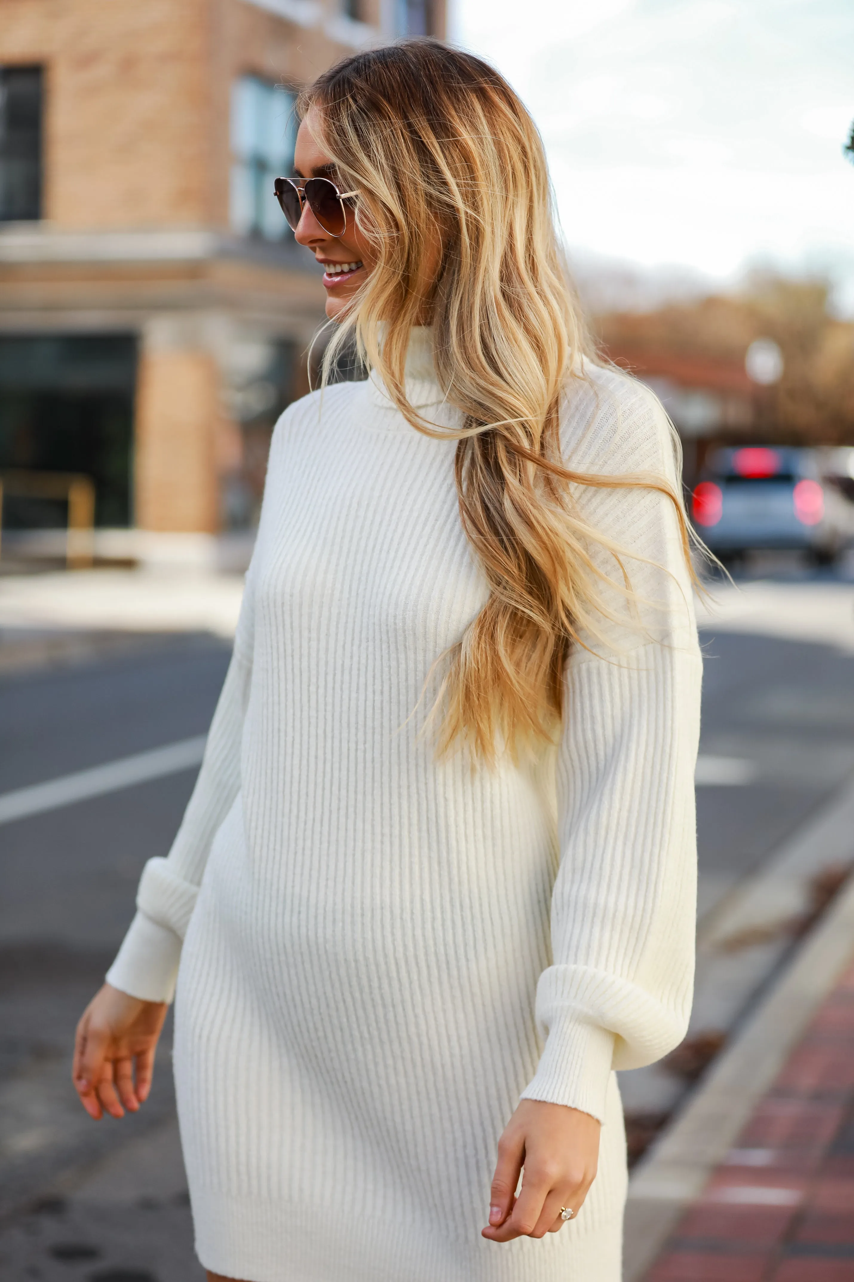 FINAL SALE - Warmer Love Turtleneck Mini Sweater Dress