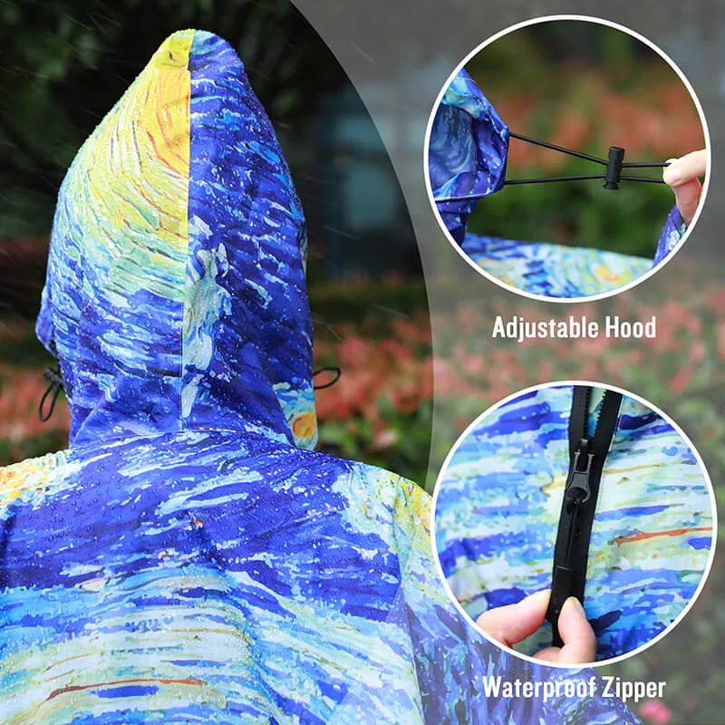 Fine Art Rain Poncho-The Starry Night