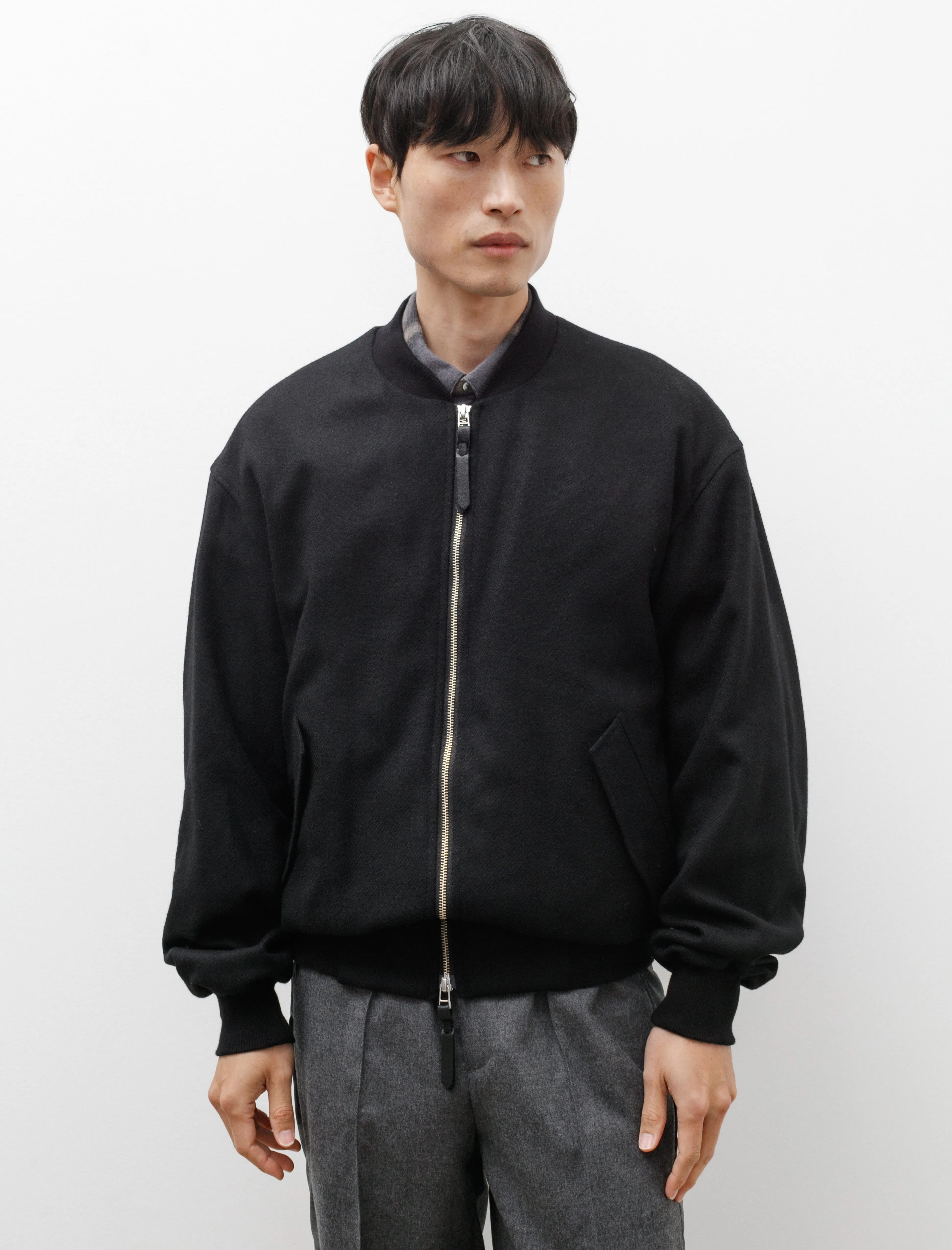 Flight Jacket C Black Wool