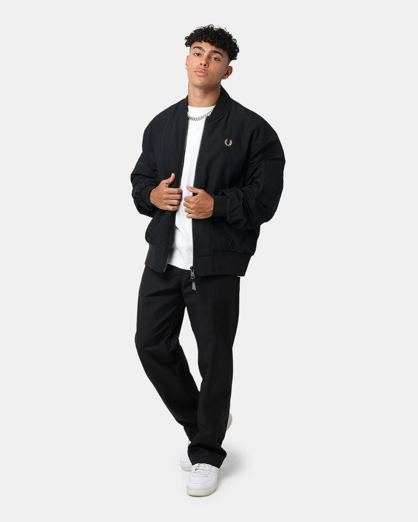 Fred Perry Padded Bomber Jacket Black