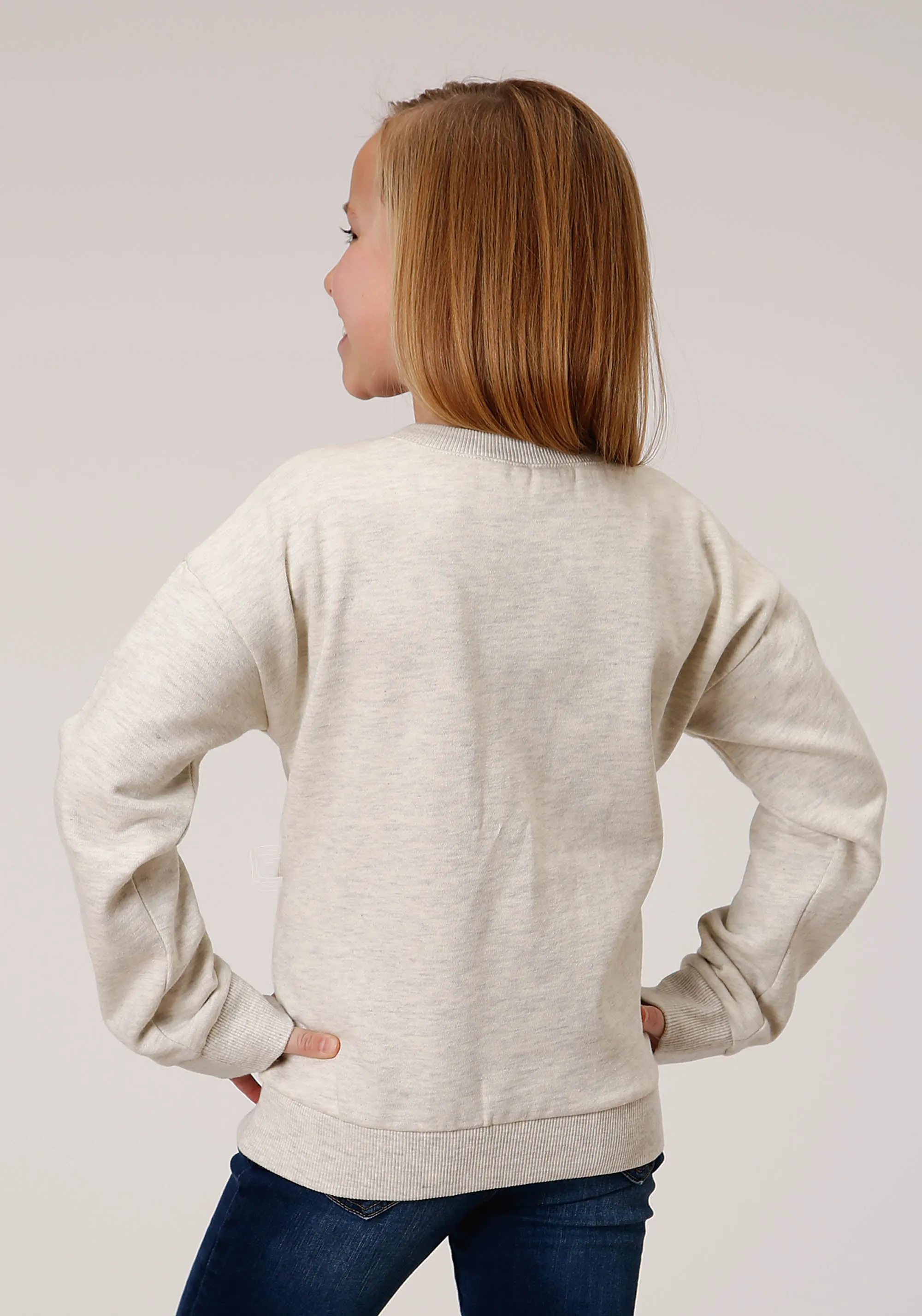 GIRLS LONG SLEEVE FLEECE SWEATSHIRT