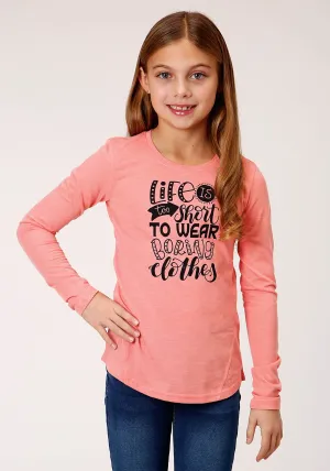 GIRLS LONG SLEEVE KNIT POLY RAYON JERSEY LONG SLEEVE  T T-SHIRT