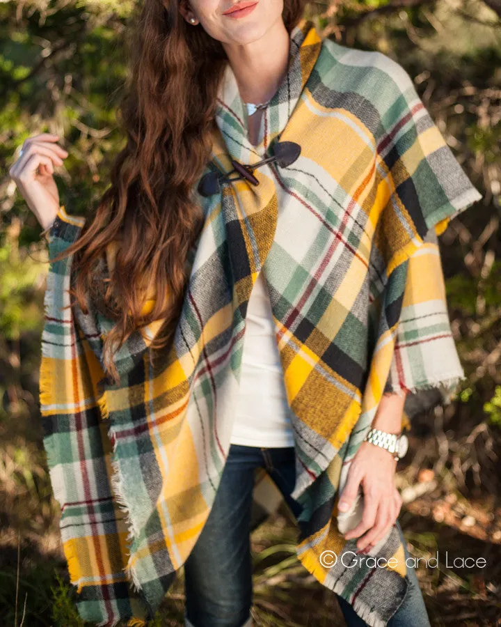 Grace & Lace Blanket Scarf/Toggle Poncho