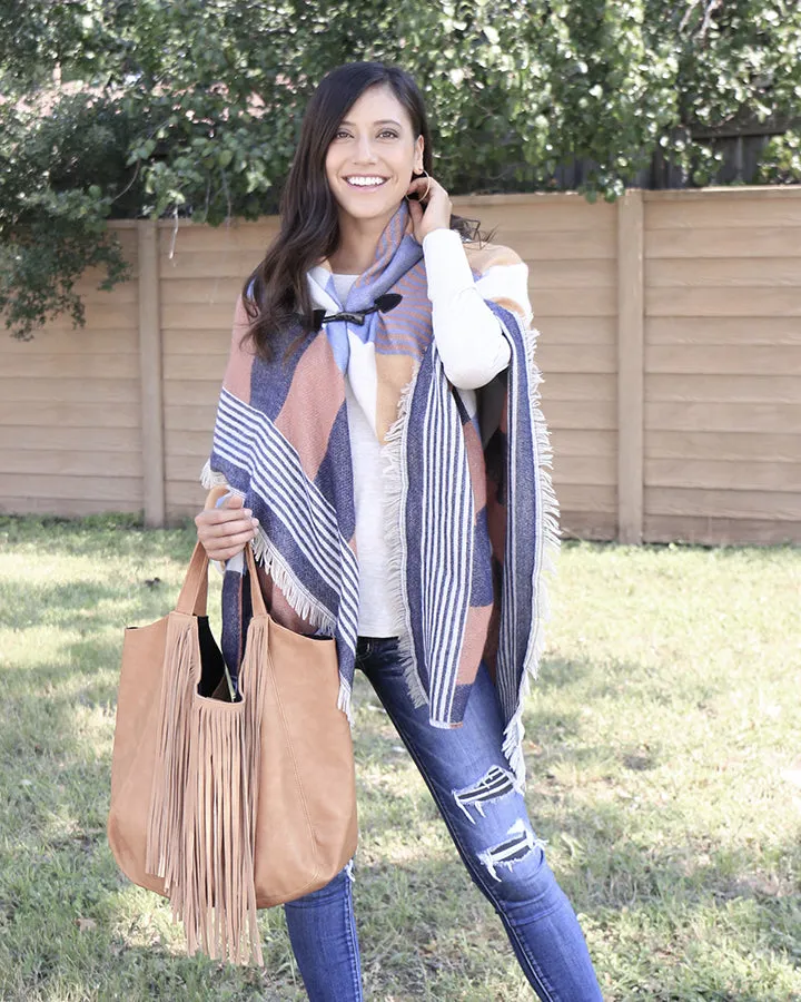 Grace & Lace Blanket Scarf/Toggle Poncho