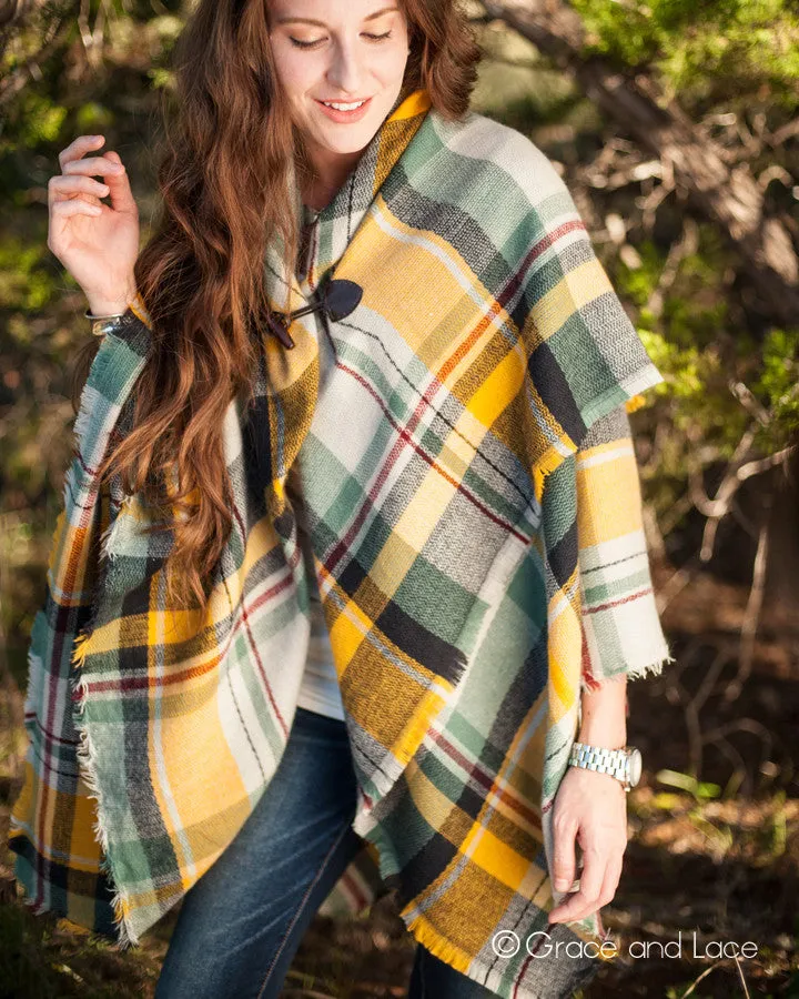 Grace & Lace Blanket Scarf/Toggle Poncho