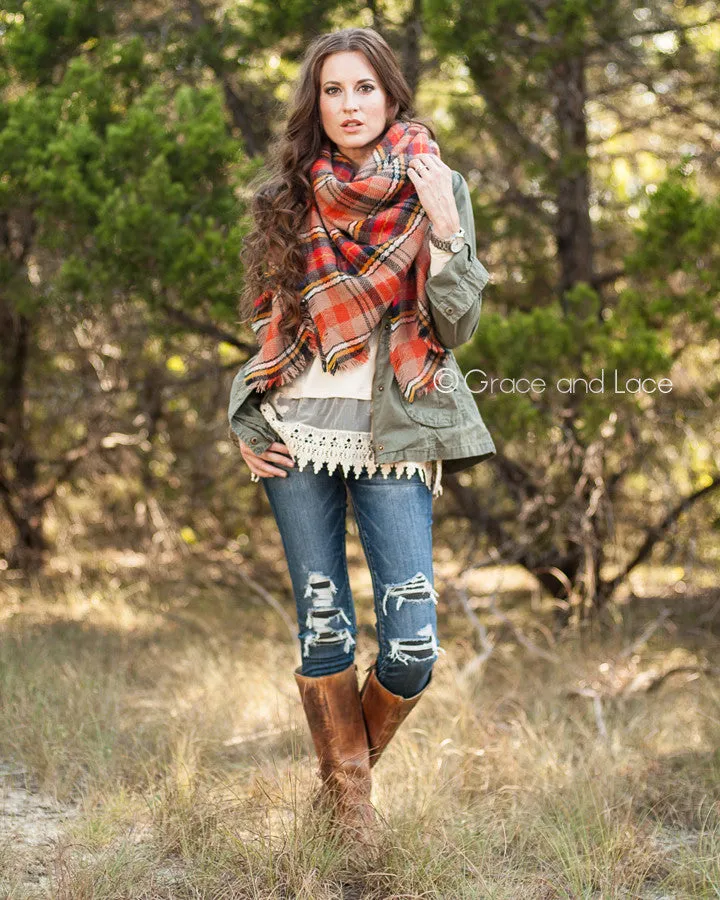 Grace & Lace Blanket Scarf/Toggle Poncho