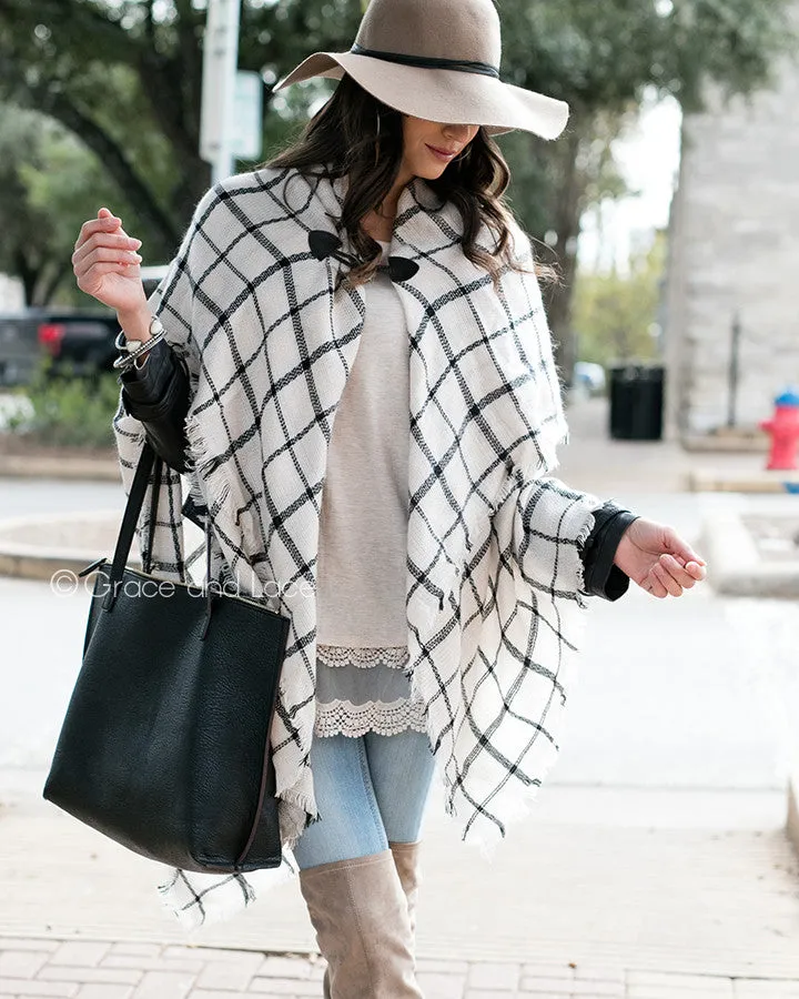 Grace & Lace Blanket Scarf/Toggle Poncho