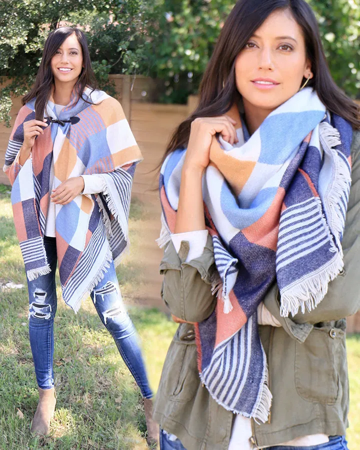 Grace & Lace Blanket Scarf/Toggle Poncho