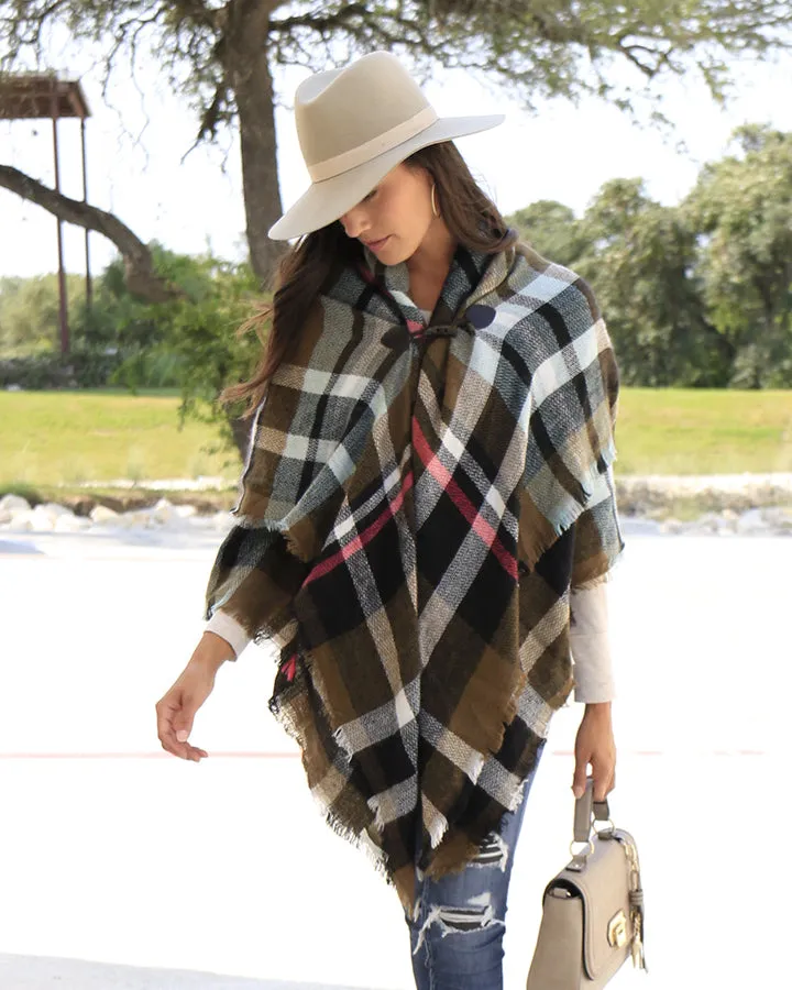 Grace & Lace Blanket Scarf/Toggle Poncho