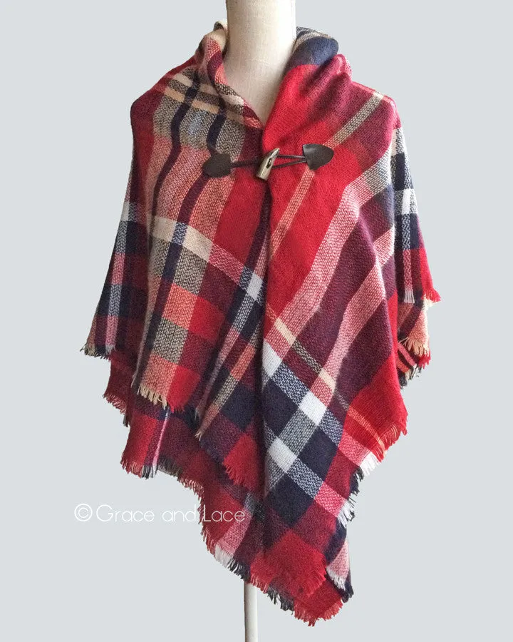 Grace & Lace Blanket Scarf/Toggle Poncho