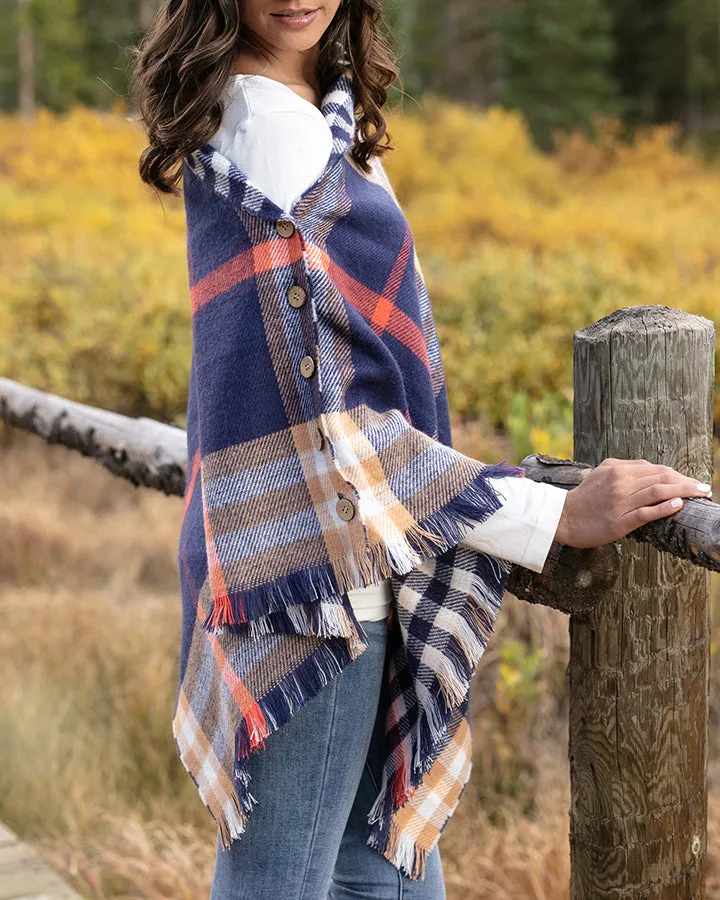 Grace & Lace Reversible Button Scarf/Poncho