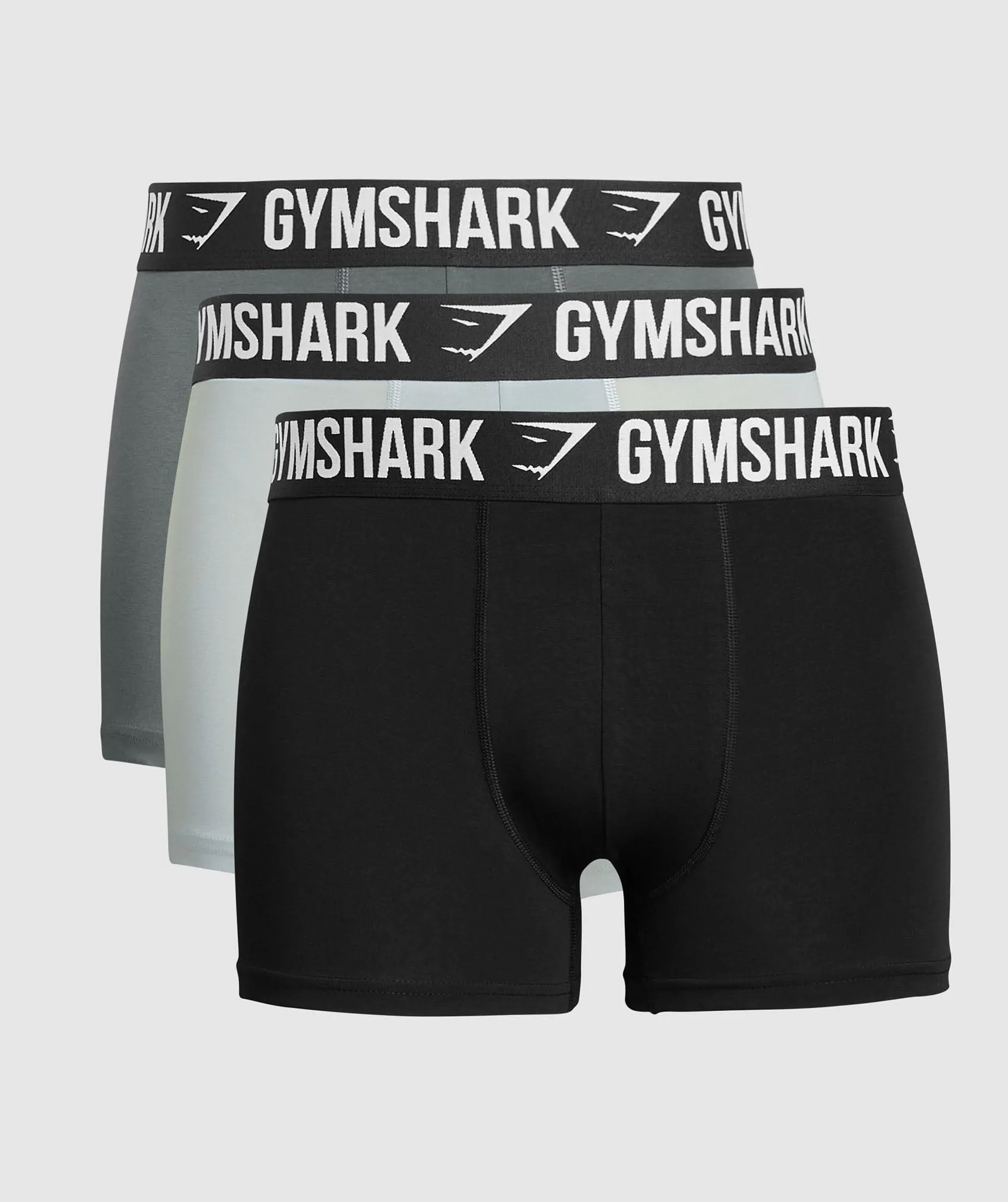 Gymshark Boxer Brief 3PK - Black/Pitch Grey/Light Grey