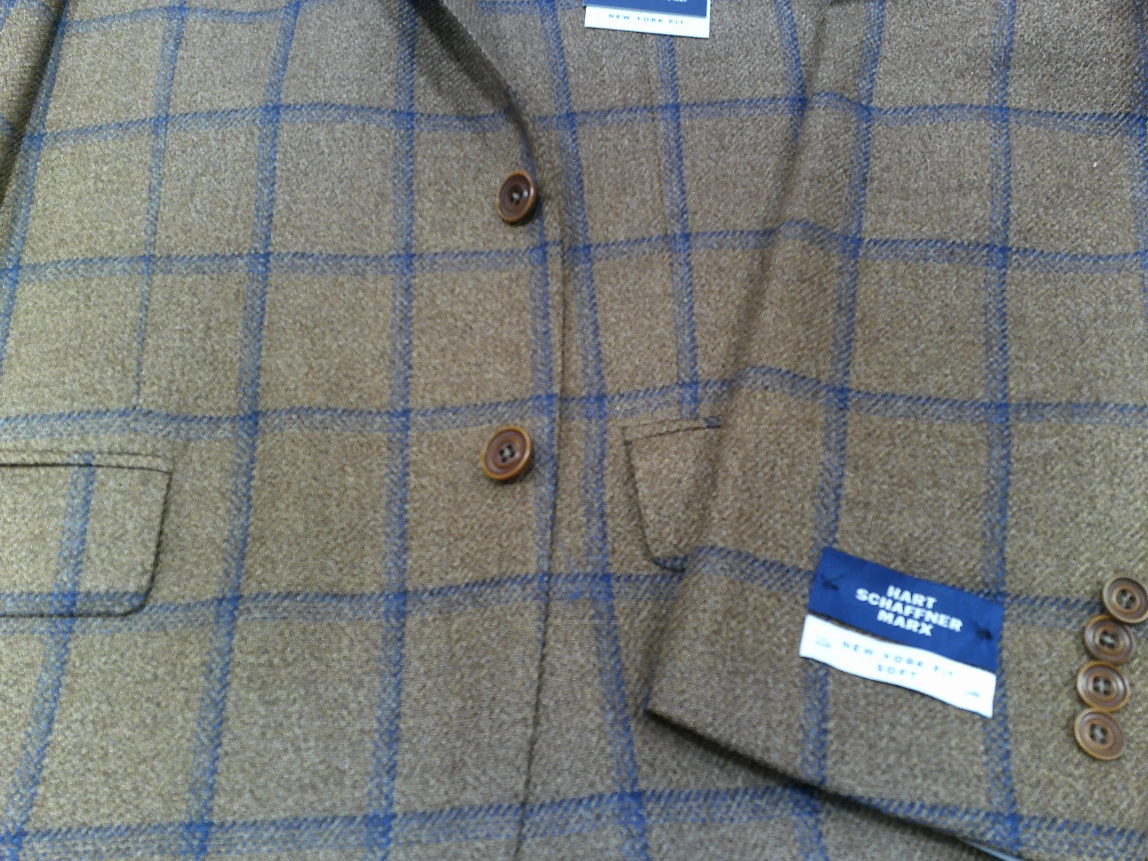 Hart Schaffner Marx Gold/Navy Windowpane Jacket