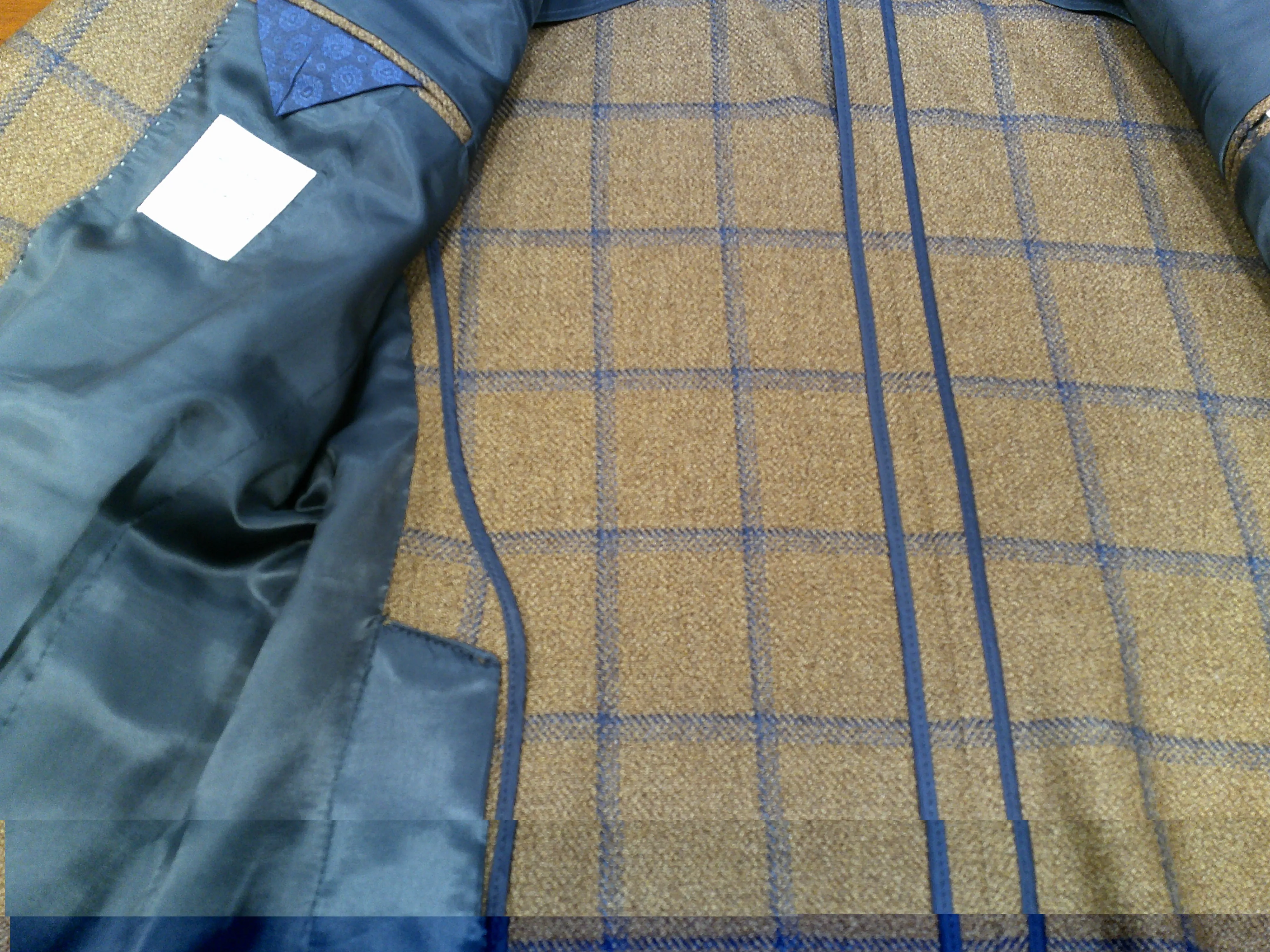 Hart Schaffner Marx Gold/Navy Windowpane Jacket