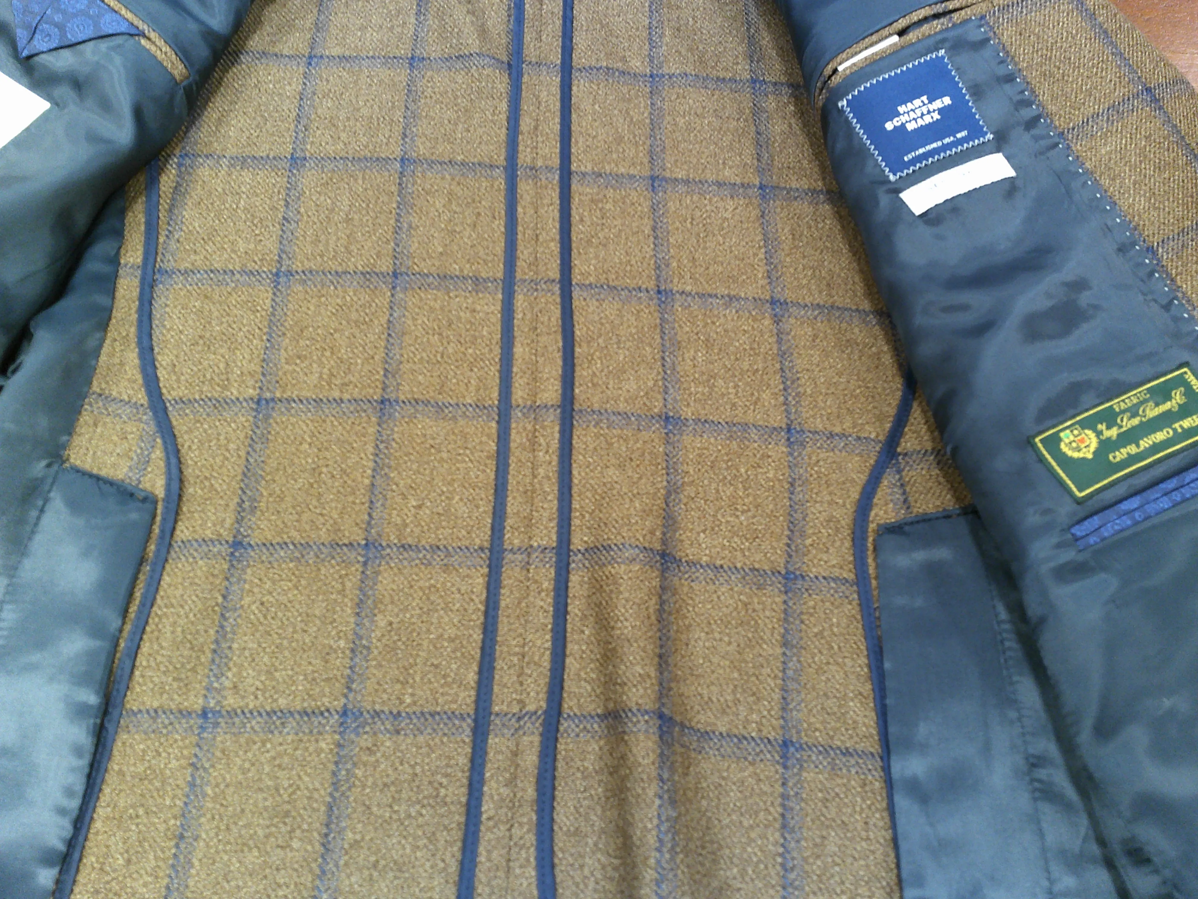 Hart Schaffner Marx Gold/Navy Windowpane Jacket