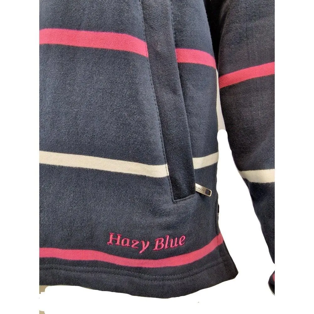 Hazy Blue Womens Half Zip Pullover Sweatshirts - Lizzy