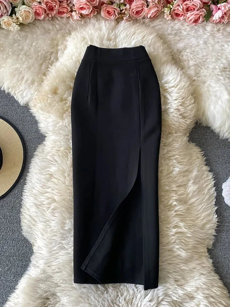 High Waist Pencil Skirt for Women - Flattering Office Lady Style