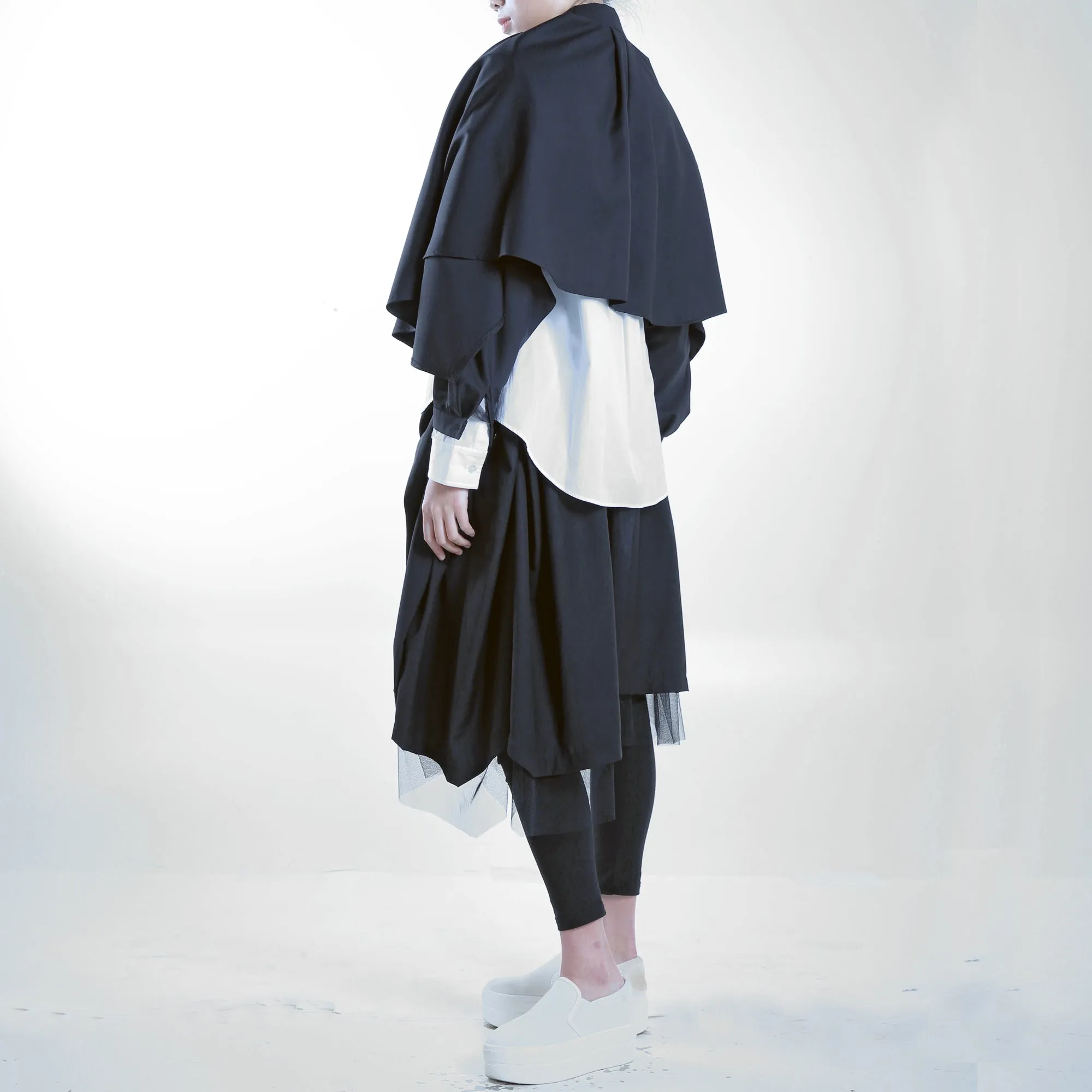 Jacket - Cape with Back Pleats