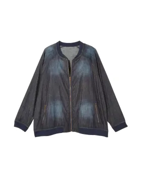 Jax Lace Sleeve Bomber Jacket | Dark Wash