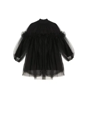 JNBY BLACK SWEATER TULLE DRESS