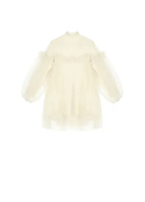 JNBY WHITE SWEATER TULLE DRESS