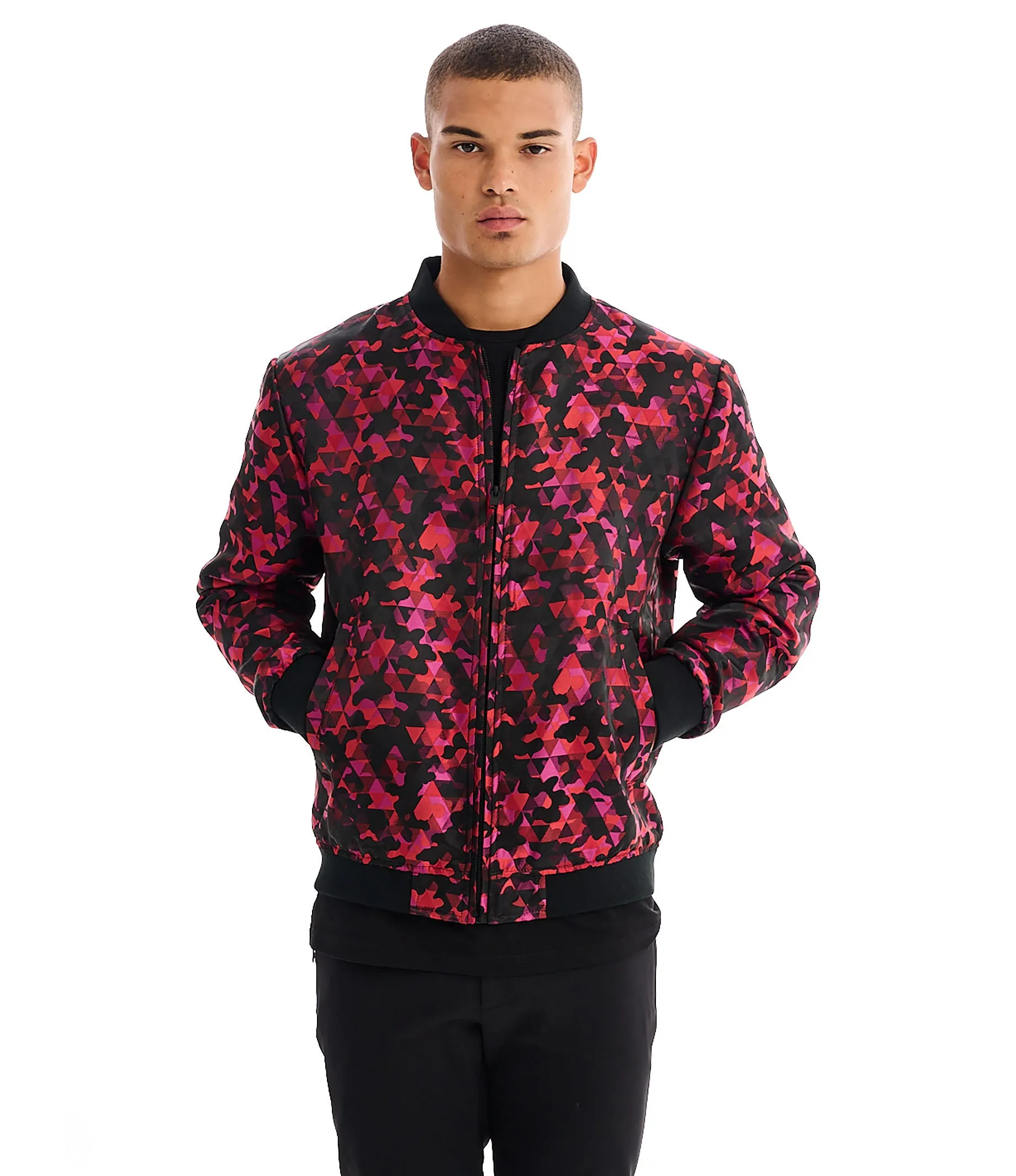 JON ABSTRACT RED CAMO JACKET