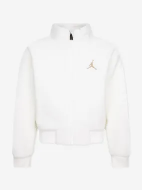 Jordan Girls Jumpman Sherpa Jacket in Ivory