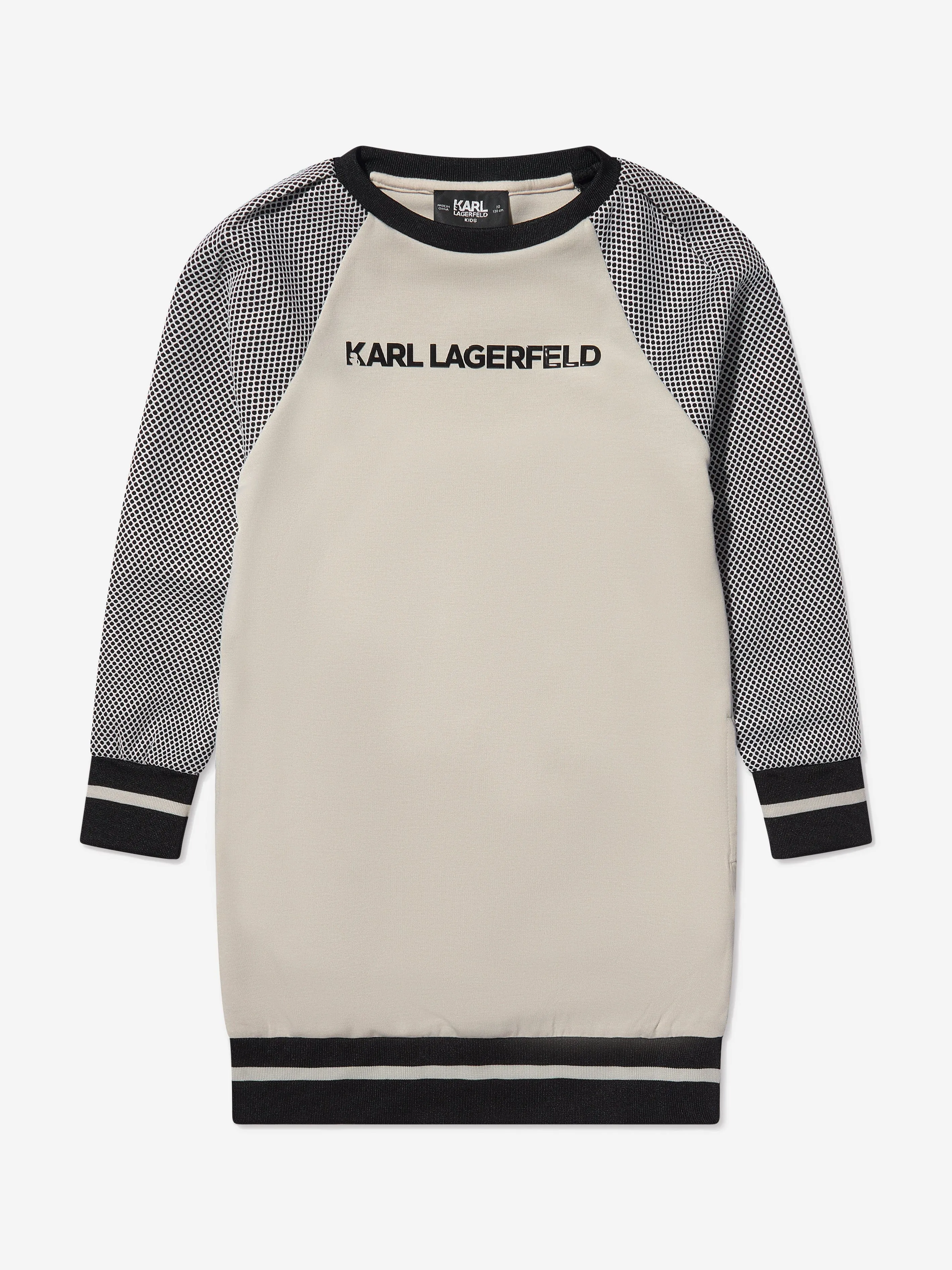 Karl Lagerfeld Girls Mesh Sleeve Sweater Dress