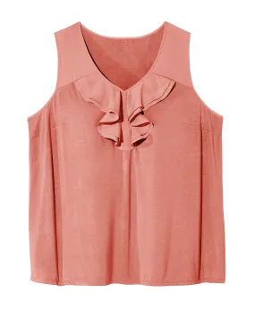 Kenzie Sleeveless Ruffle Tank | Pink