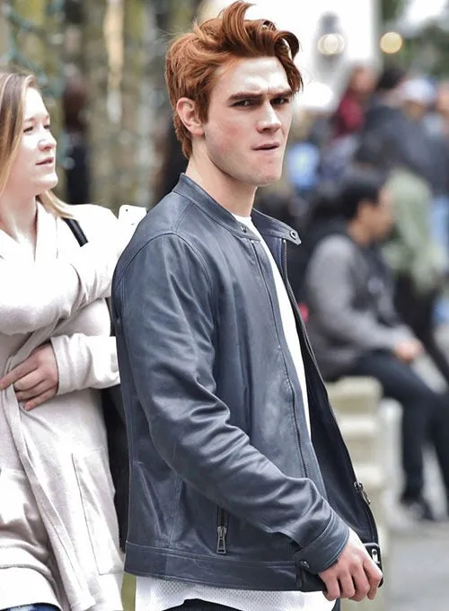 KJ Apa Genuine Leather Biker Jacket Black