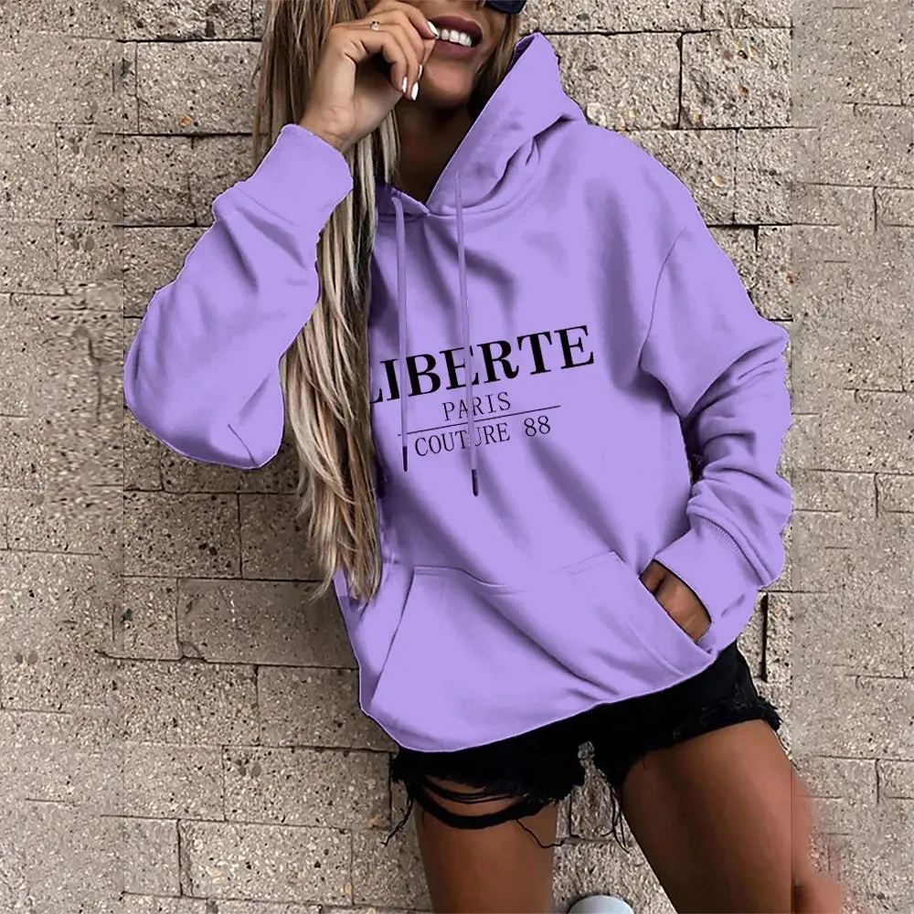 Lazy Style Sportswear Pullover Polyester Cotton Shirt Hoodie Casual Womens 2021year New Harajuku Hoodie Womens Sweater