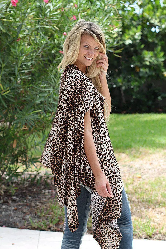 Leopard Poncho Style Tunic