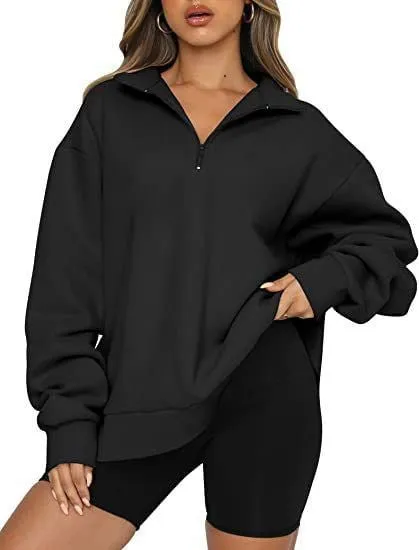 LovelyRLovely Women Zip Turndown Jumper