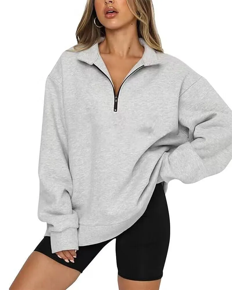 LovelyRLovely Women Zip Turndown Jumper