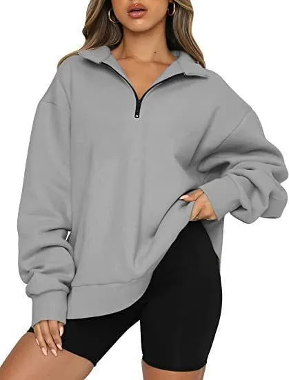 LovelyRLovely Women Zip Turndown Jumper