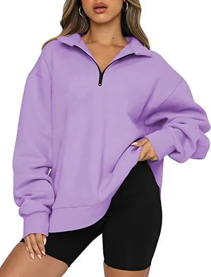 LovelyRLovely Women Zip Turndown Jumper