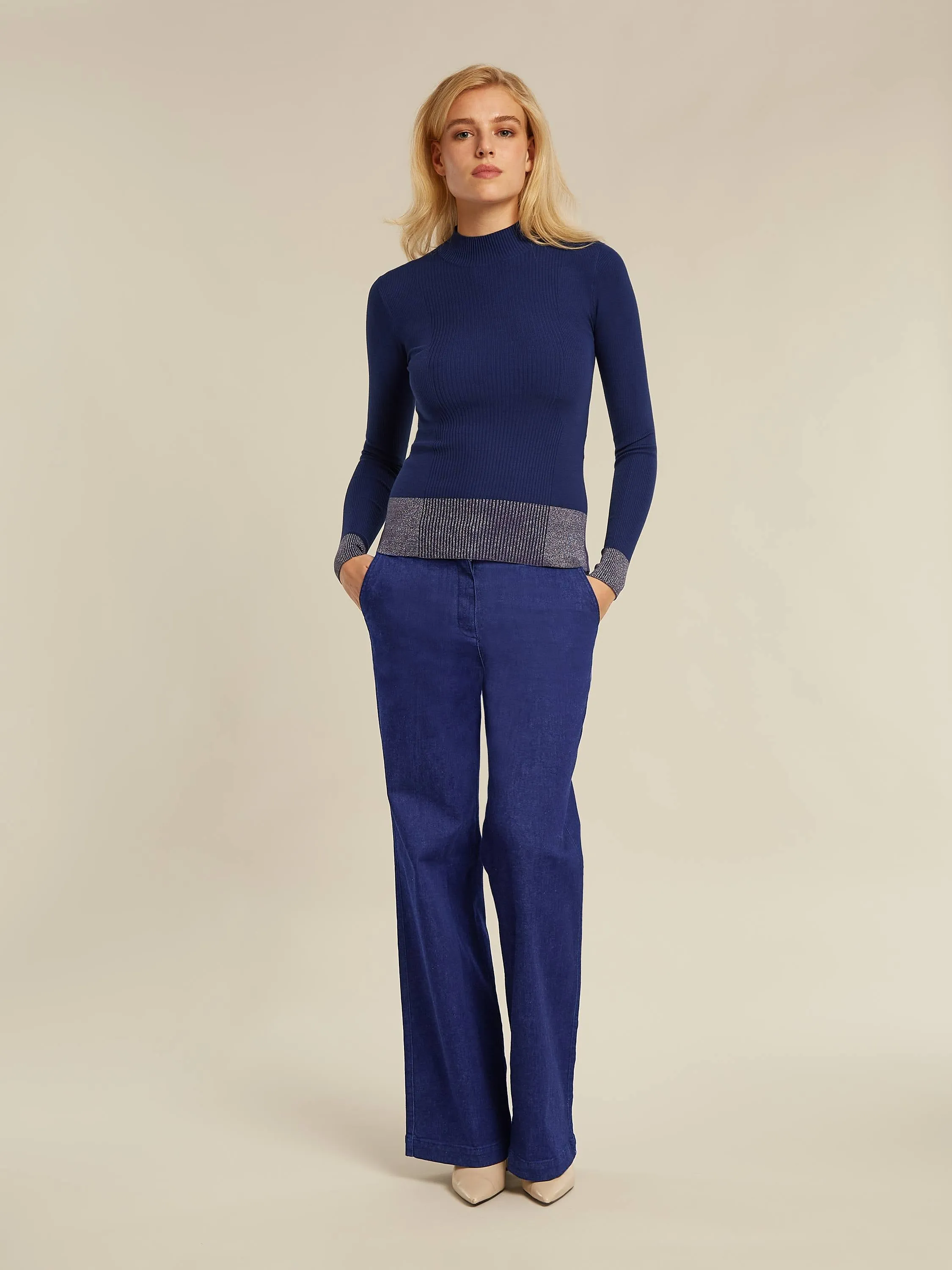 Lucas pullover - Mystic blue lurex