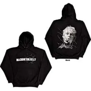 Machine Gun Kelly Unisex Pullover Hoodie: Cracked Glass (Back Print)