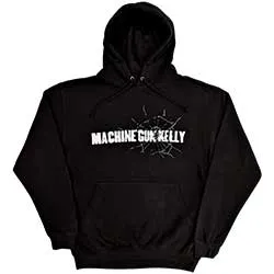 Machine Gun Kelly Unisex Pullover Hoodie: Cracked Glass (Back Print)