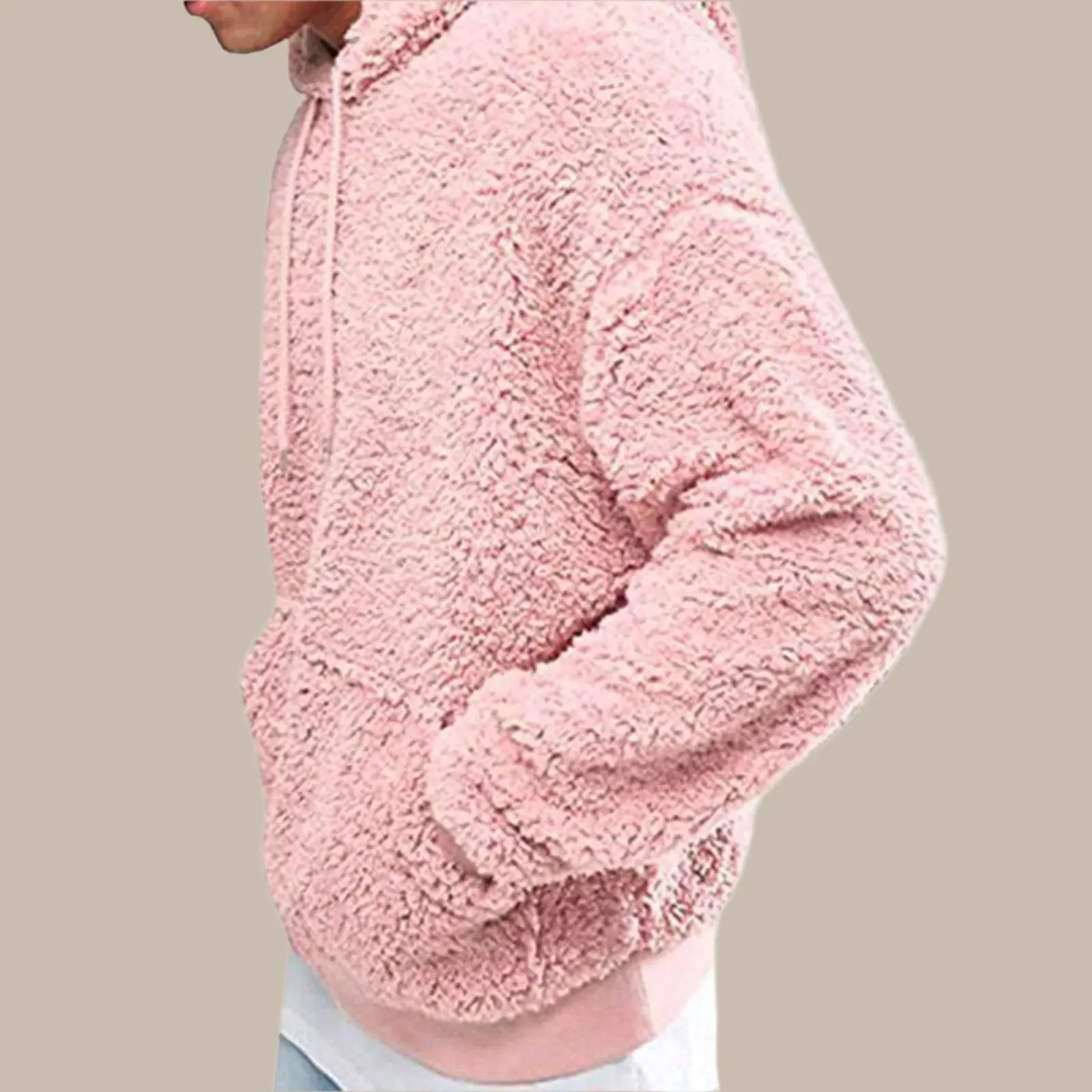 Men Fuzzy Pullover Hoodie