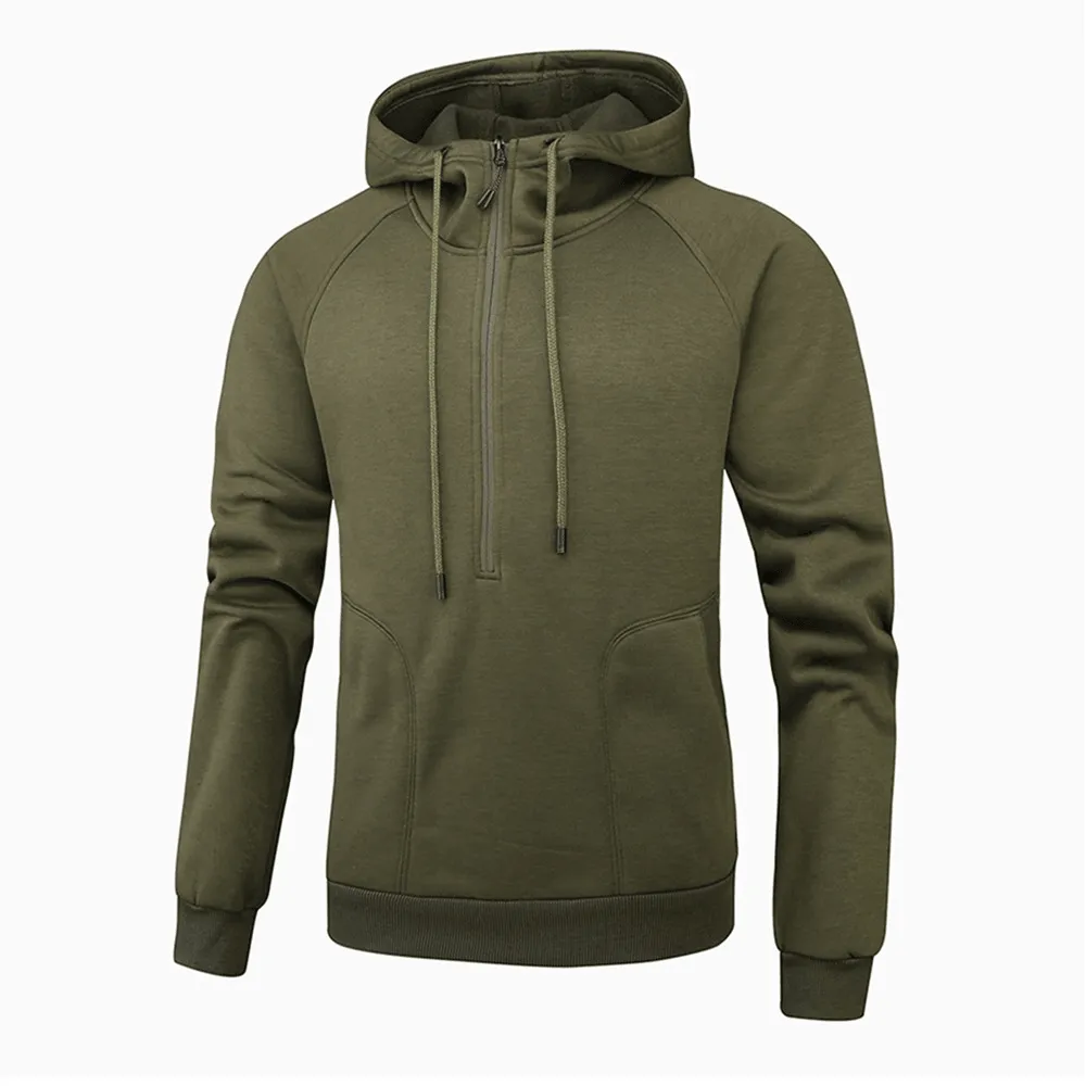 Men Zippered Large Pocket Hoodie S-2XL