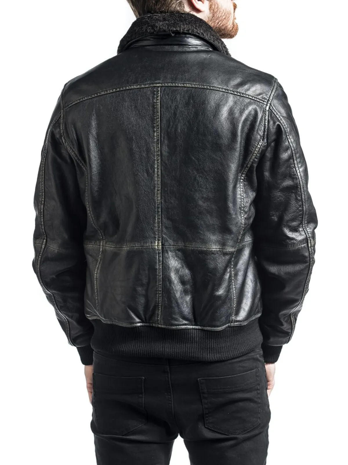 Mens Bike Racer Black Leather Jacket