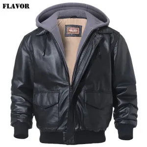 Men's Leather Bomber Jacket